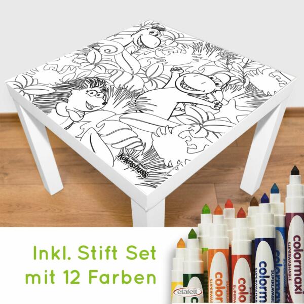 Ausmal-Spielmatte “Kleiner Drache Kokosnuss” – Waschbar und wiederverwendbar, inkl. Stifte
