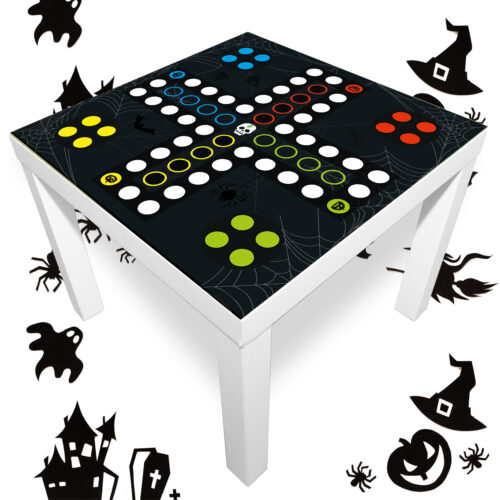 Spielmatte Rausschmeißer Ludo Gesellschaftsspiel „Halloween Edition“