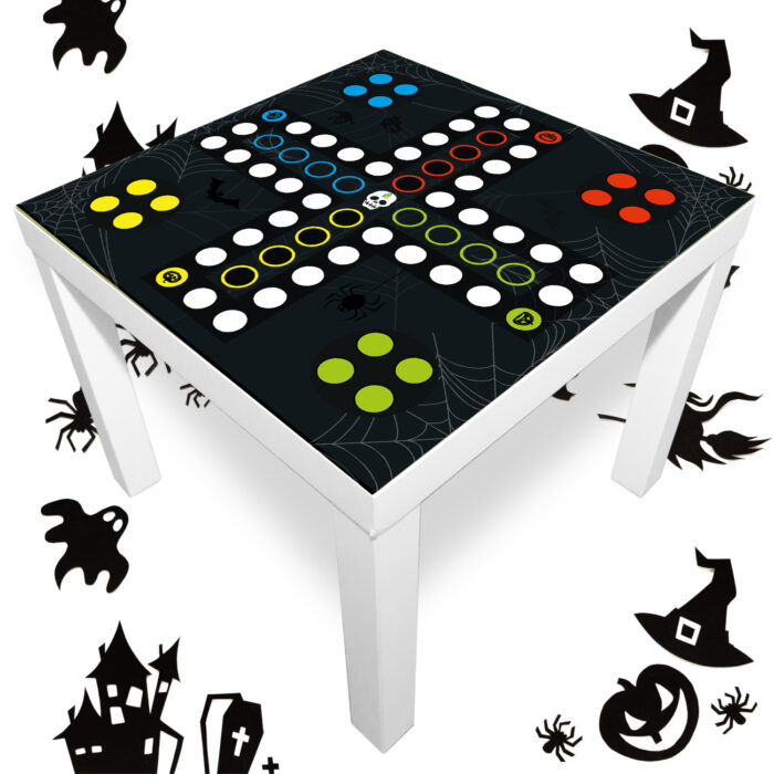 Spielmatte Rausschmeißer Ludo Gesellschaftsspiel „Halloween Edition“