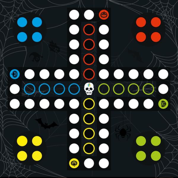 Spielmatte Rausschmeißer Ludo Gesellschaftsspiel “Halloween Edition”